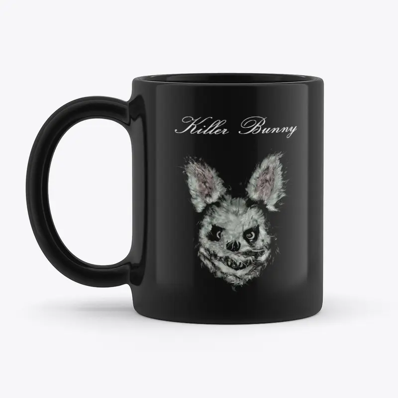 Killer Bunny Black Mug